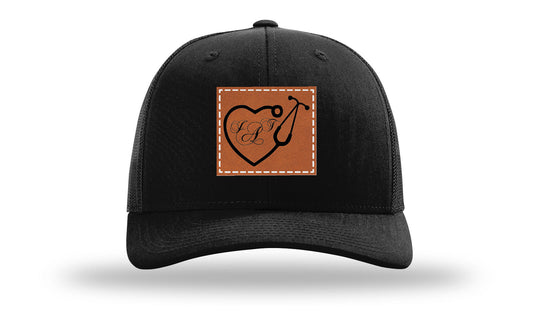 Heart Stethoscope with Monogram Leather Patch Richardson 112 Hat