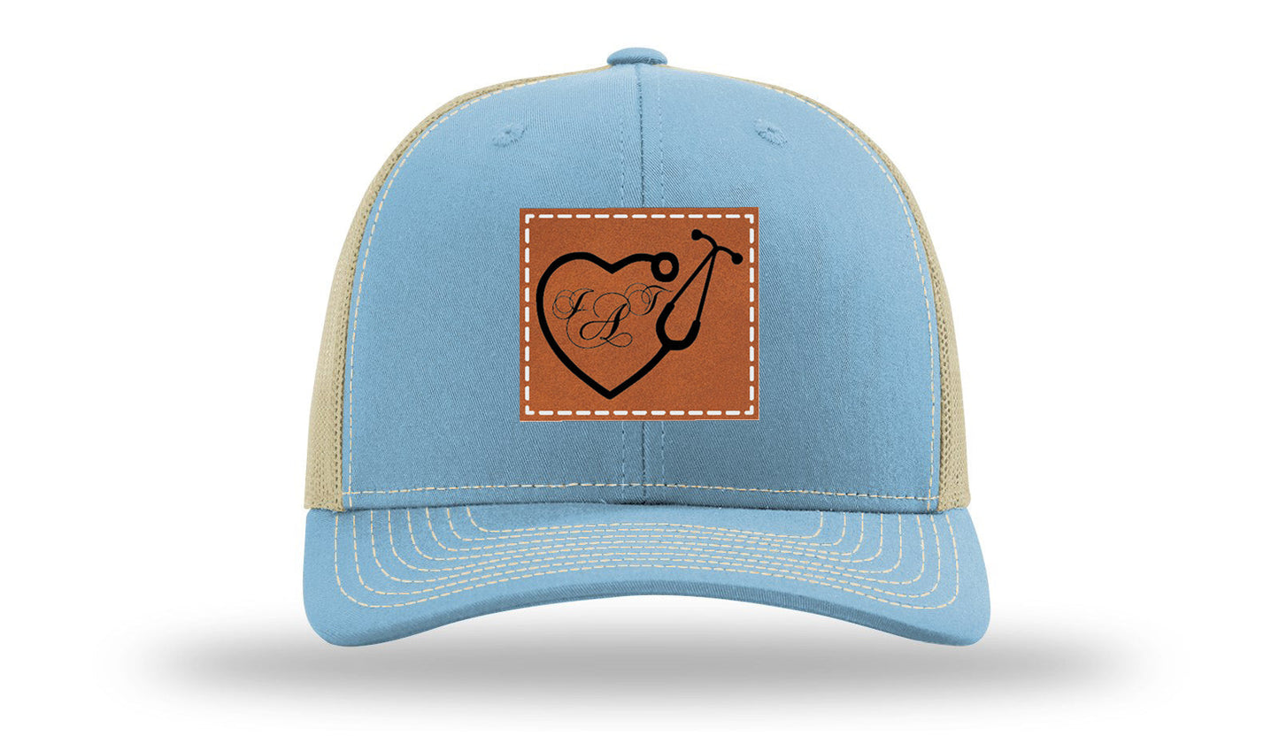 Heart Stethoscope with Monogram Leather Patch Richardson 112 Hat