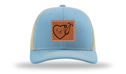 Heart Stethoscope with Monogram Leather Patch Richardson 112 Hat