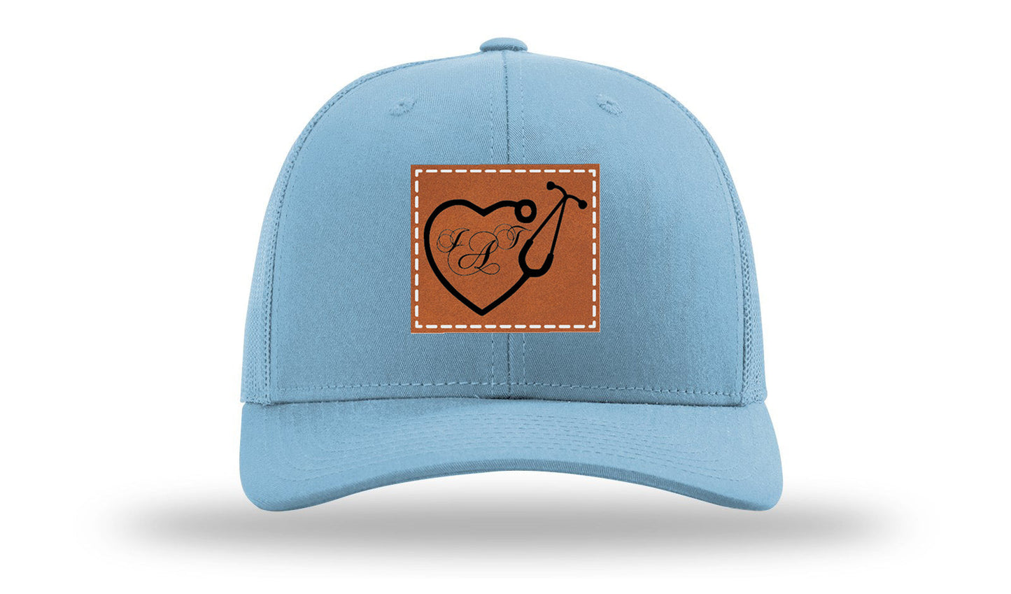 Heart Stethoscope with Monogram Leather Patch Richardson 112 Hat