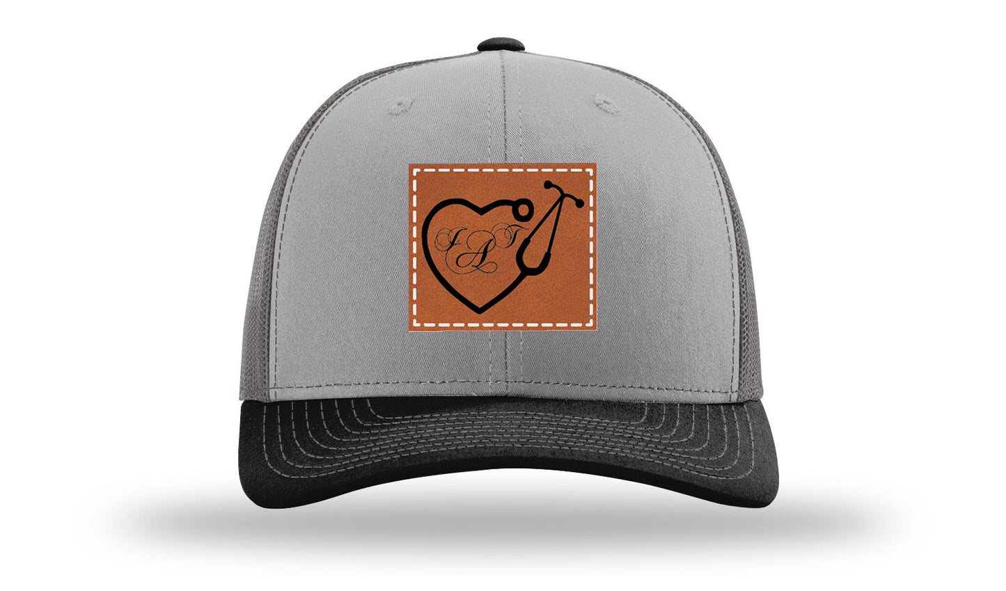 Heart Stethoscope with Monogram Leather Patch Richardson 112 Hat