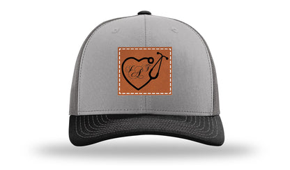 Heart Stethoscope with Monogram Leather Patch Richardson 112 Hat