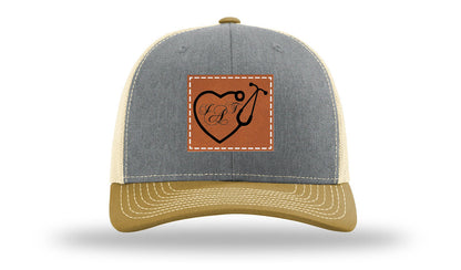 Heart Stethoscope with Monogram Leather Patch Richardson 112 Hat