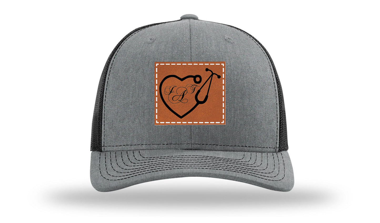 Heart Stethoscope with Monogram Leather Patch Richardson 112 Hat