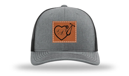 Heart Stethoscope with Monogram Leather Patch Richardson 112 Hat