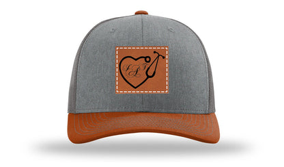 Heart Stethoscope with Monogram Leather Patch Richardson 112 Hat