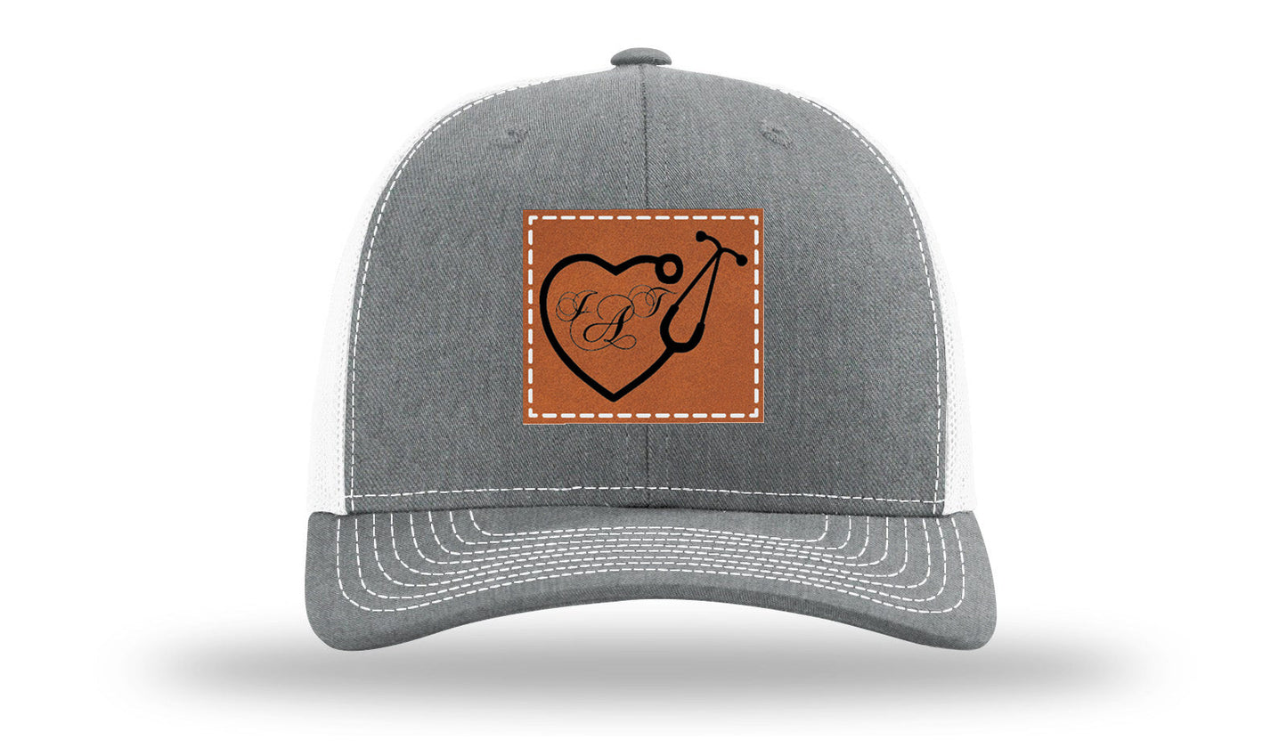 Heart Stethoscope with Monogram Leather Patch Richardson 112 Hat