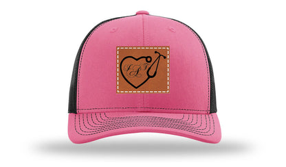Heart Stethoscope with Monogram Leather Patch Richardson 112 Hat