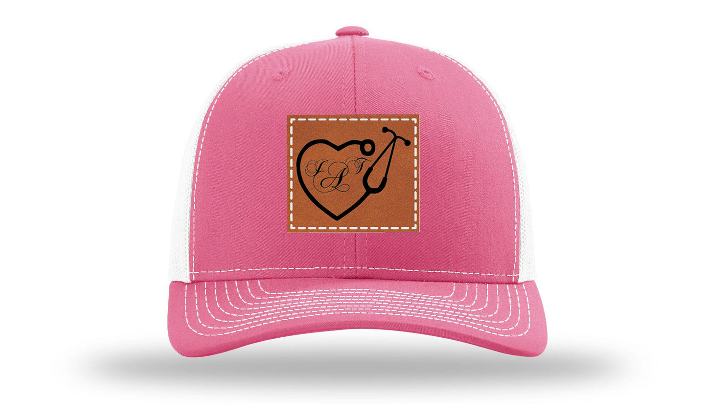 Heart Stethoscope with Monogram Leather Patch Richardson 112 Hat