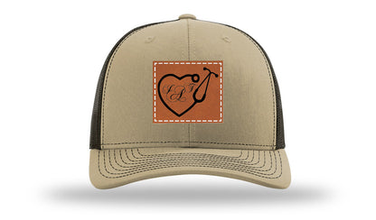 Heart Stethoscope with Monogram Leather Patch Richardson 112 Hat