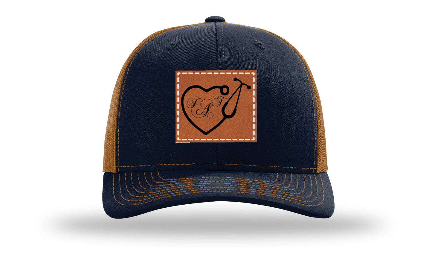 Heart Stethoscope with Monogram Leather Patch Richardson 112 Hat