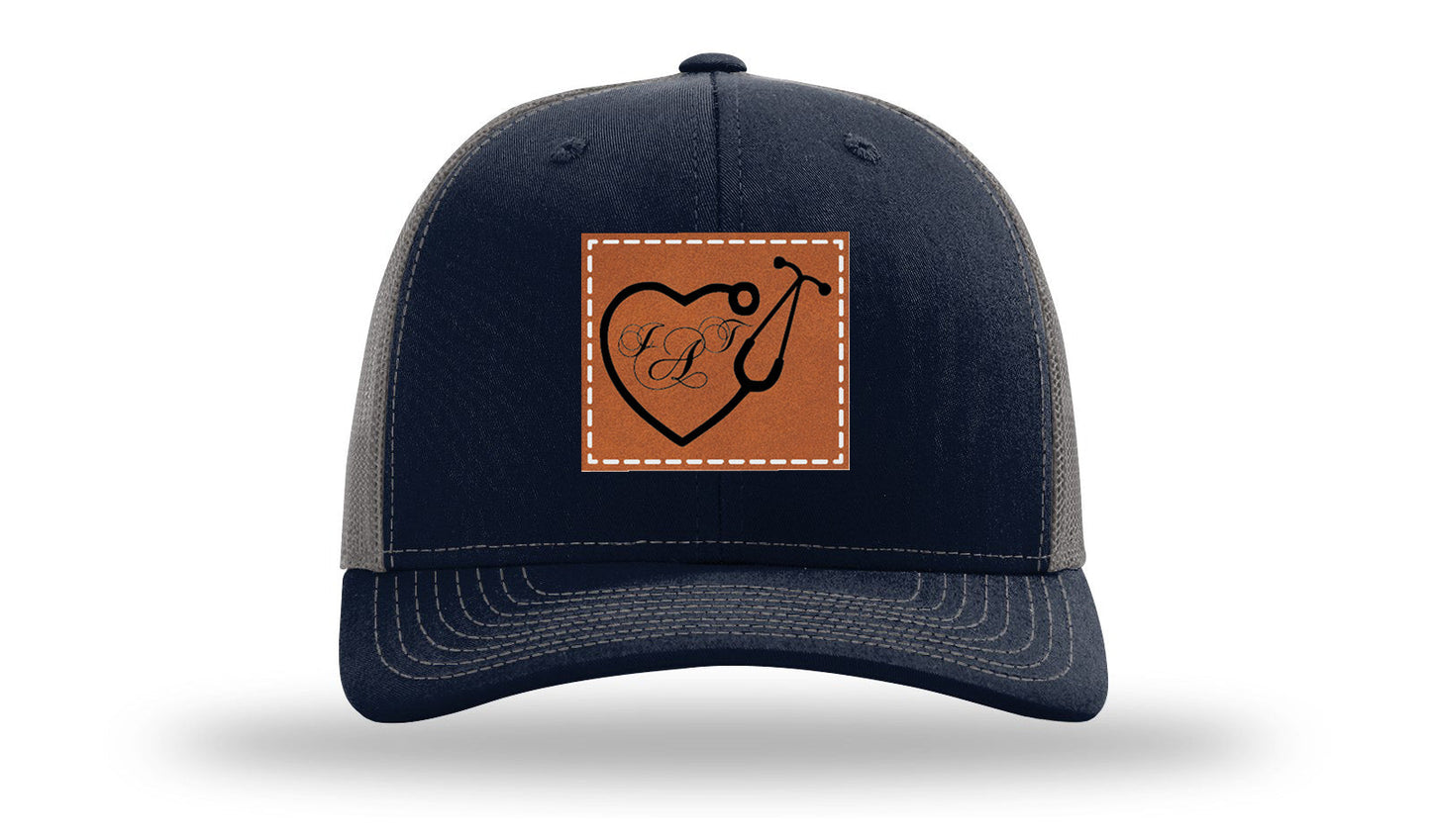 Heart Stethoscope with Monogram Leather Patch Richardson 112 Hat