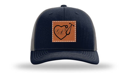 Heart Stethoscope with Monogram Leather Patch Richardson 112 Hat