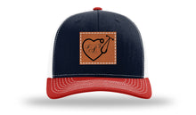 Load image into Gallery viewer, Heart Stethoscope with Monogram Leather Patch Richardson 112 Hat
