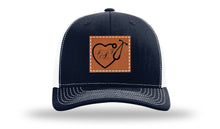 Load image into Gallery viewer, Heart Stethoscope with Monogram Leather Patch Richardson 112 Hat
