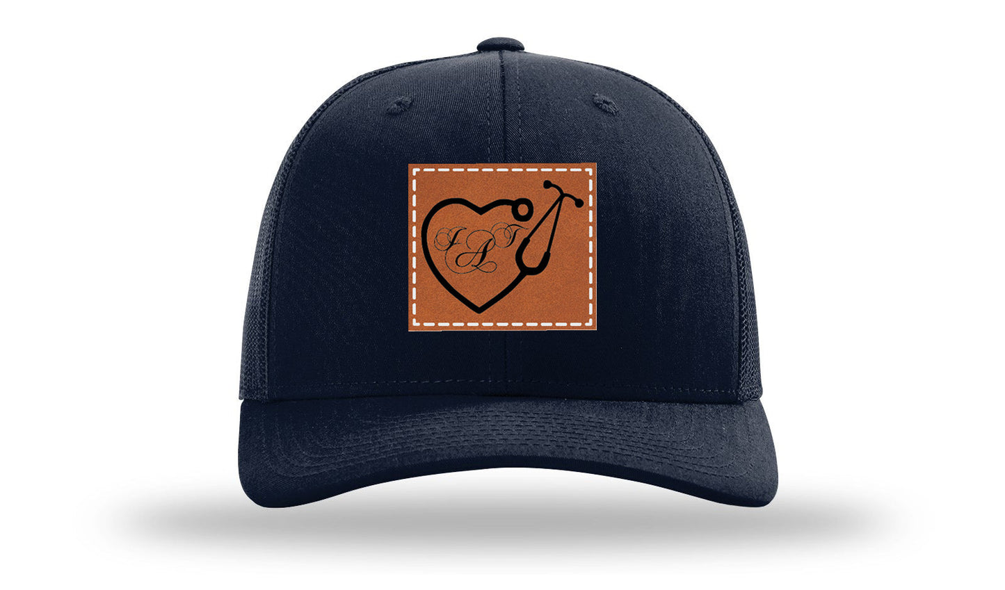 Heart Stethoscope with Monogram Leather Patch Richardson 112 Hat