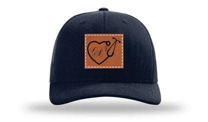 Heart Stethoscope with Monogram Leather Patch Richardson 112 Hat