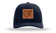 Load image into Gallery viewer, Heart Stethoscope with Monogram Leather Patch Richardson 112 Hat
