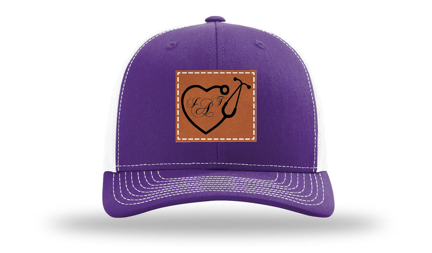 Heart Stethoscope with Monogram Leather Patch Richardson 112 Hat