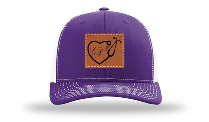 Heart Stethoscope with Monogram Leather Patch Richardson 112 Hat