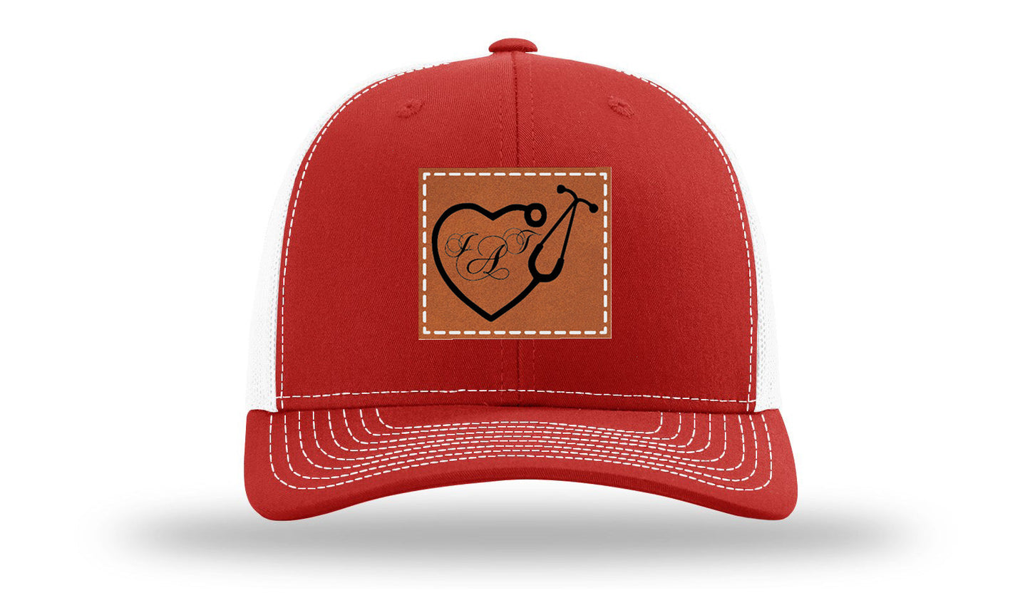 Heart Stethoscope with Monogram Leather Patch Richardson 112 Hat