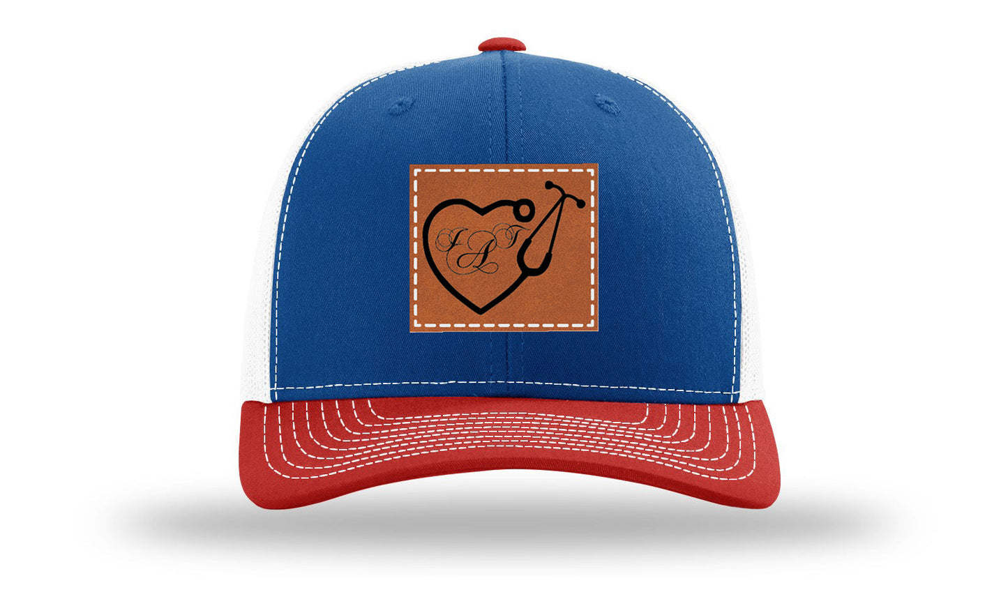 Heart Stethoscope with Monogram Leather Patch Richardson 112 Hat
