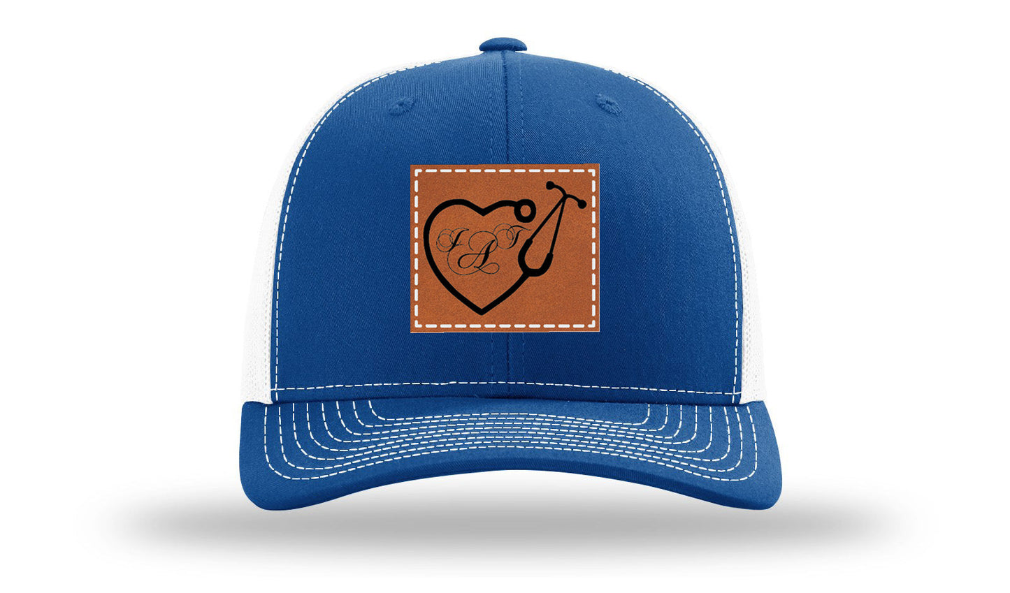 Heart Stethoscope with Monogram Leather Patch Richardson 112 Hat