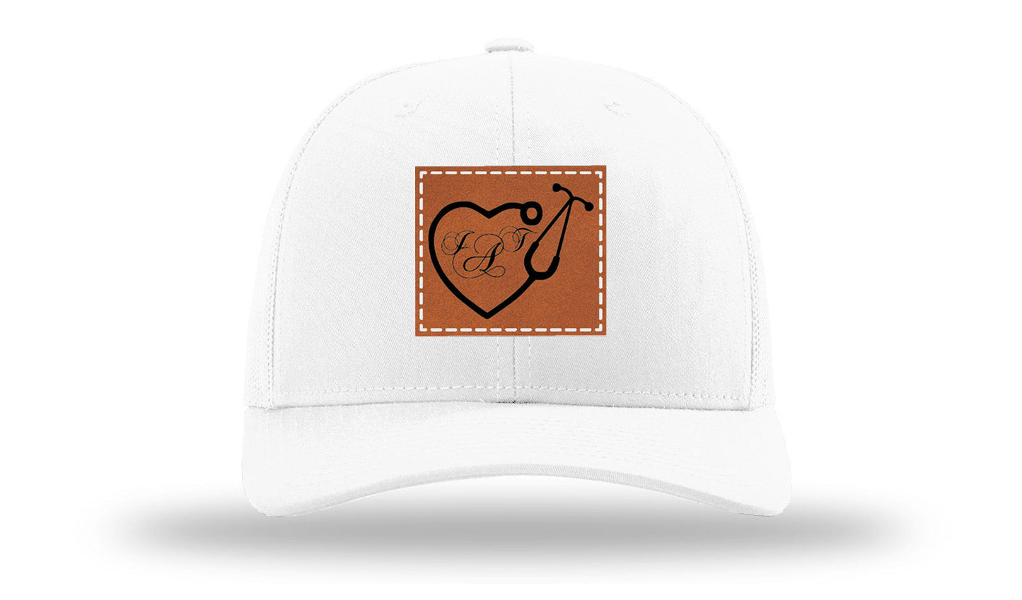 Heart Stethoscope with Monogram Leather Patch Richardson 112 Hat