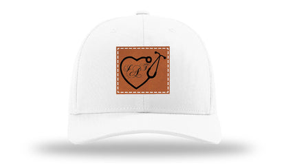 Heart Stethoscope with Monogram Leather Patch Richardson 112 Hat