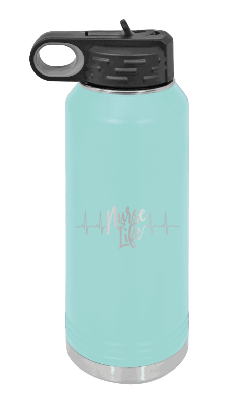 Nurse Life - 32oz Water Bottle Laser Engraved- Teal