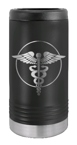 Caduceus Laser Engraved Slim Can Insulated Koosie