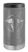 Load image into Gallery viewer, Caduceus Laser Engraved Slim Can Insulated Koosie
