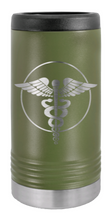 Load image into Gallery viewer, Caduceus Laser Engraved Slim Can Insulated Koosie
