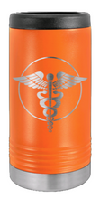 Load image into Gallery viewer, Caduceus Laser Engraved Slim Can Insulated Koosie
