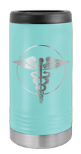 Load image into Gallery viewer, Caduceus Laser Engraved Slim Can Insulated Koosie
