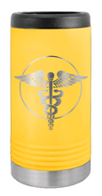 Load image into Gallery viewer, Caduceus Laser Engraved Slim Can Insulated Koosie
