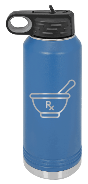 RX - 32oz Water Bottle Laser Engraved- Royal Blue