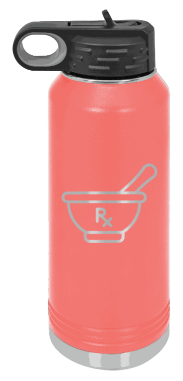 RX - 32oz Water Bottle Laser Engraved- Coral