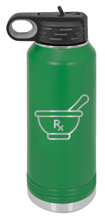 RX - 32oz Water Bottle Laser Engraved- Green