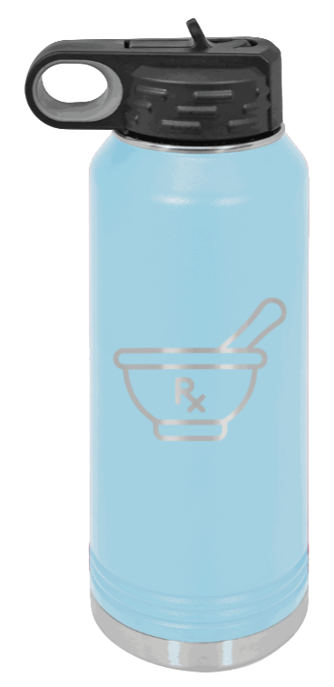 RX - 32oz Water Bottle Laser Engraved- Light Blue