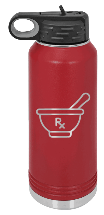 RX - 32oz Water Bottle Laser Engraved- Maroon