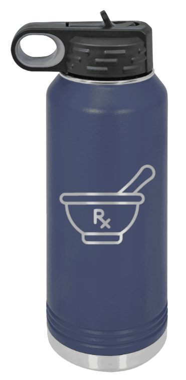 RX - 32oz Water Bottle Laser Engraved- Navy