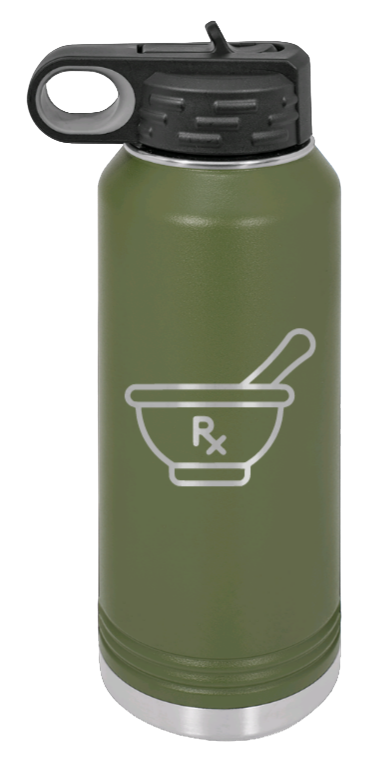 RX - 32oz Water Bottle Laser Engraved- Olive