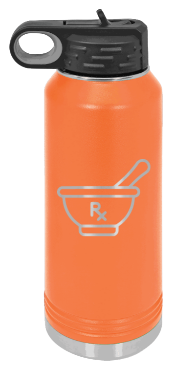 RX - 32oz Water Bottle Laser Engraved- Orange
