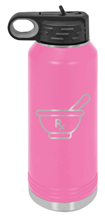 RX - 32oz Water Bottle Laser Engraved- Pink