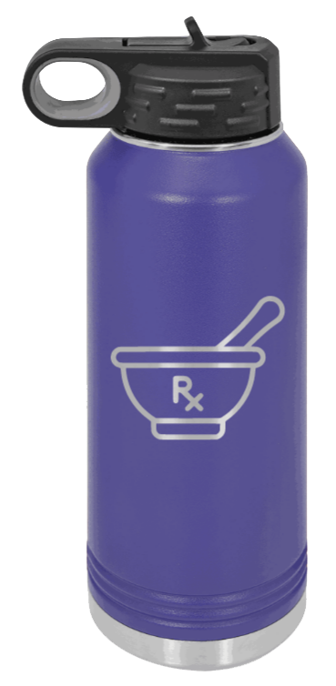RX - 32oz Water Bottle Laser Engraved- Purple
