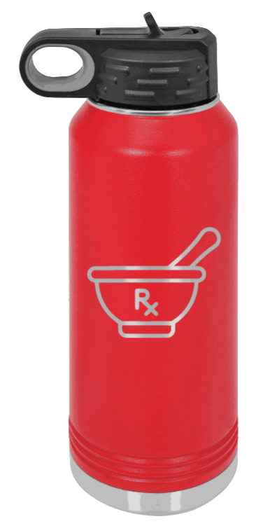 RX - 32oz Water Bottle Laser Engraved- Red