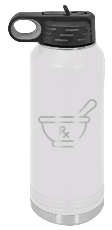 RX - 32oz Water Bottle Laser Engraved- White