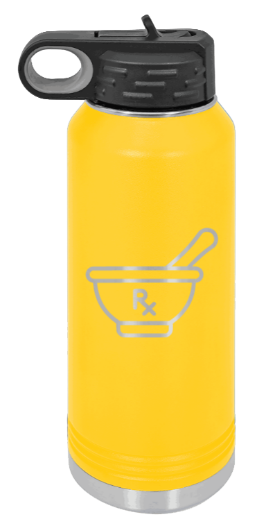 RX - 32oz Water Bottle Laser Engraved- Yellow