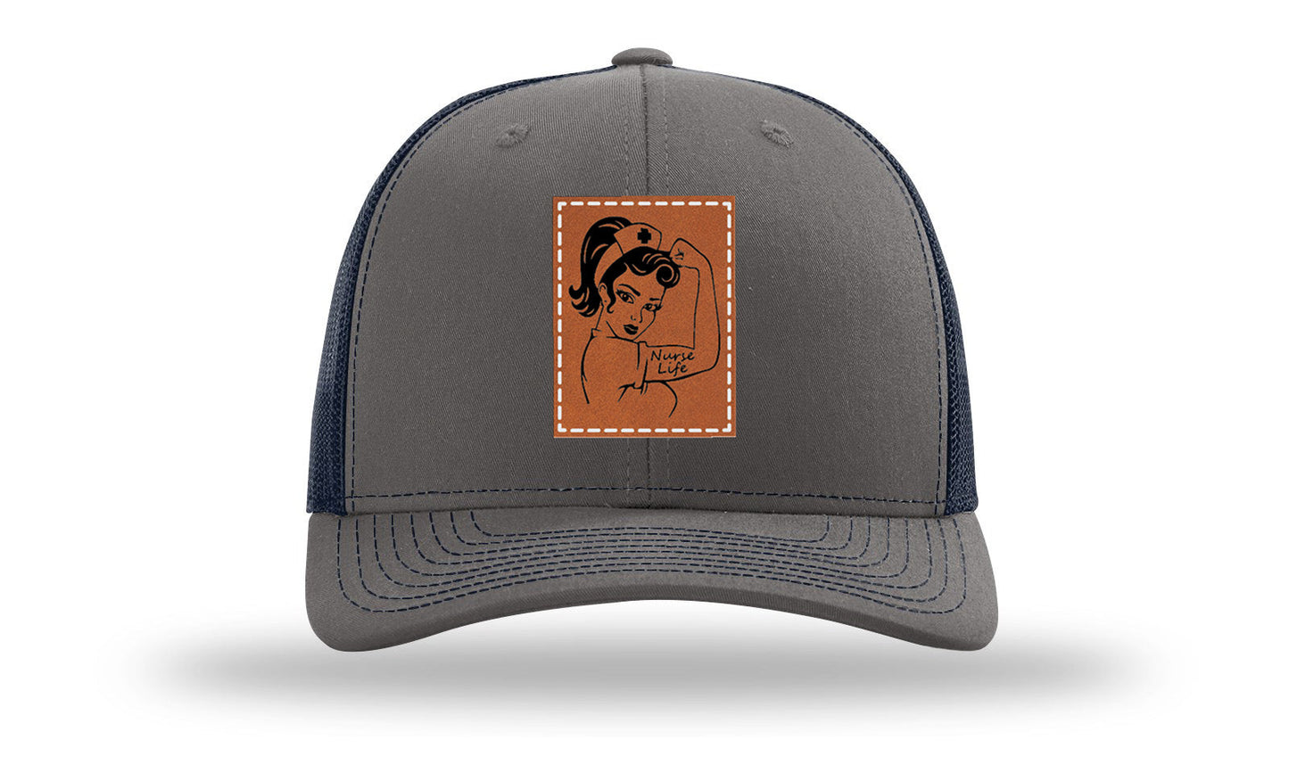 Nurse Life Girl Leather Patch Richardson 112 Hat